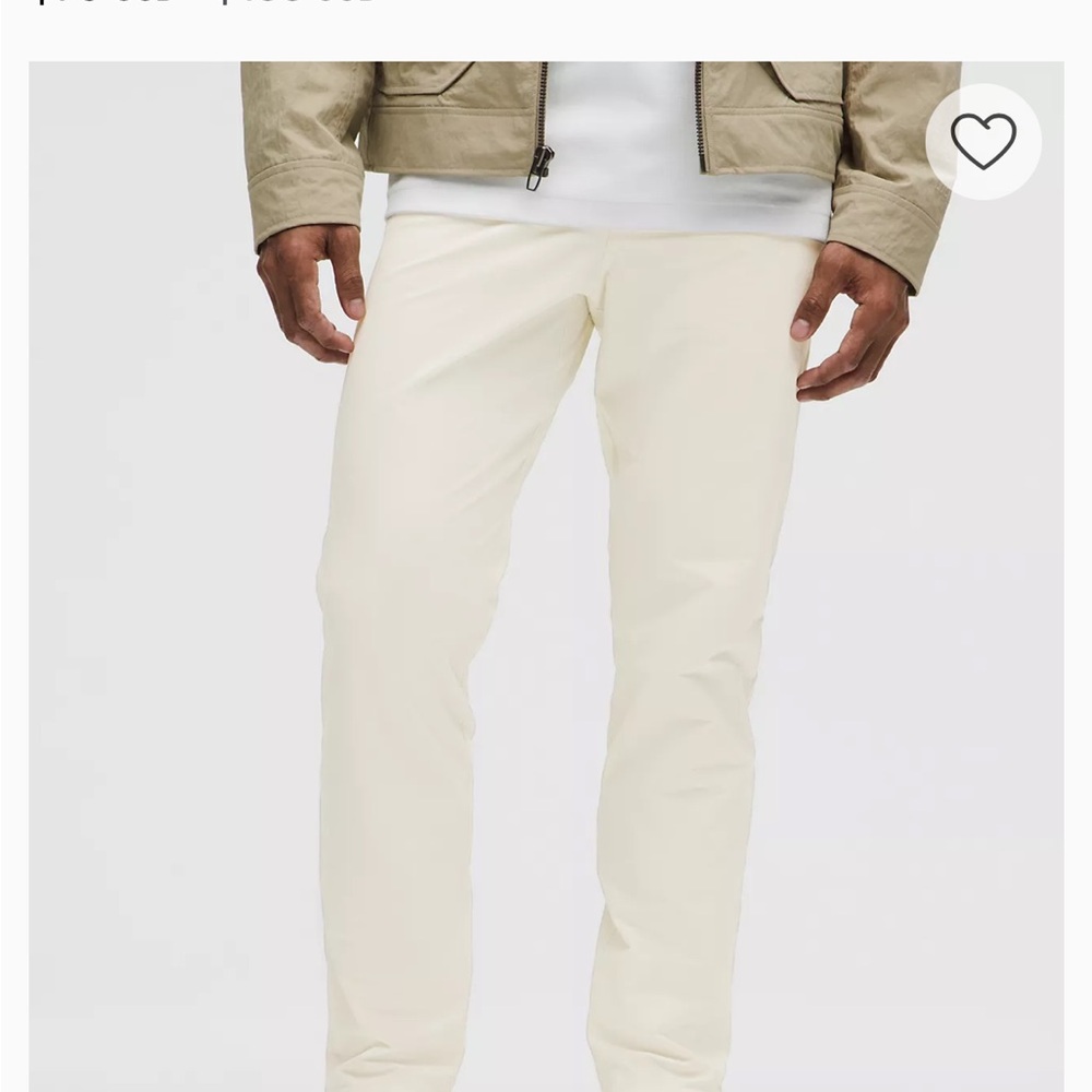 lululemon ABC Slim-fit Ivory Versa Twill trouser 32L 36W